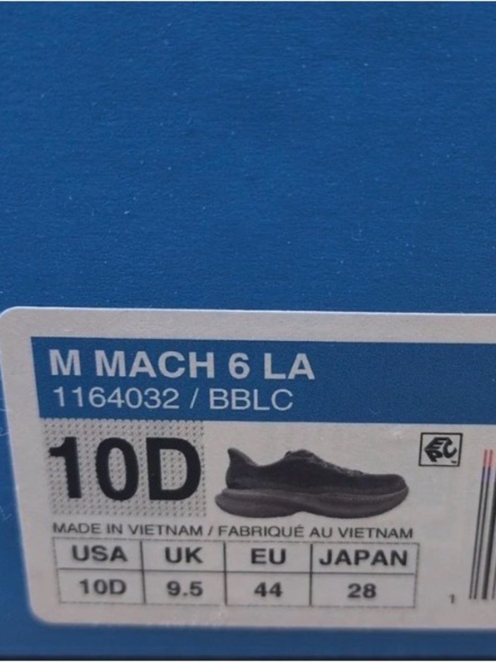 Hoka M Mach 6 LA Box Label - Black